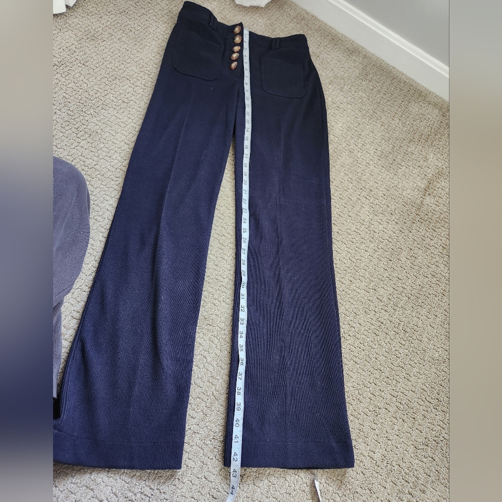 House of Harlow Blue Curduroy Button Fly Trouser - Picture 3 of 7